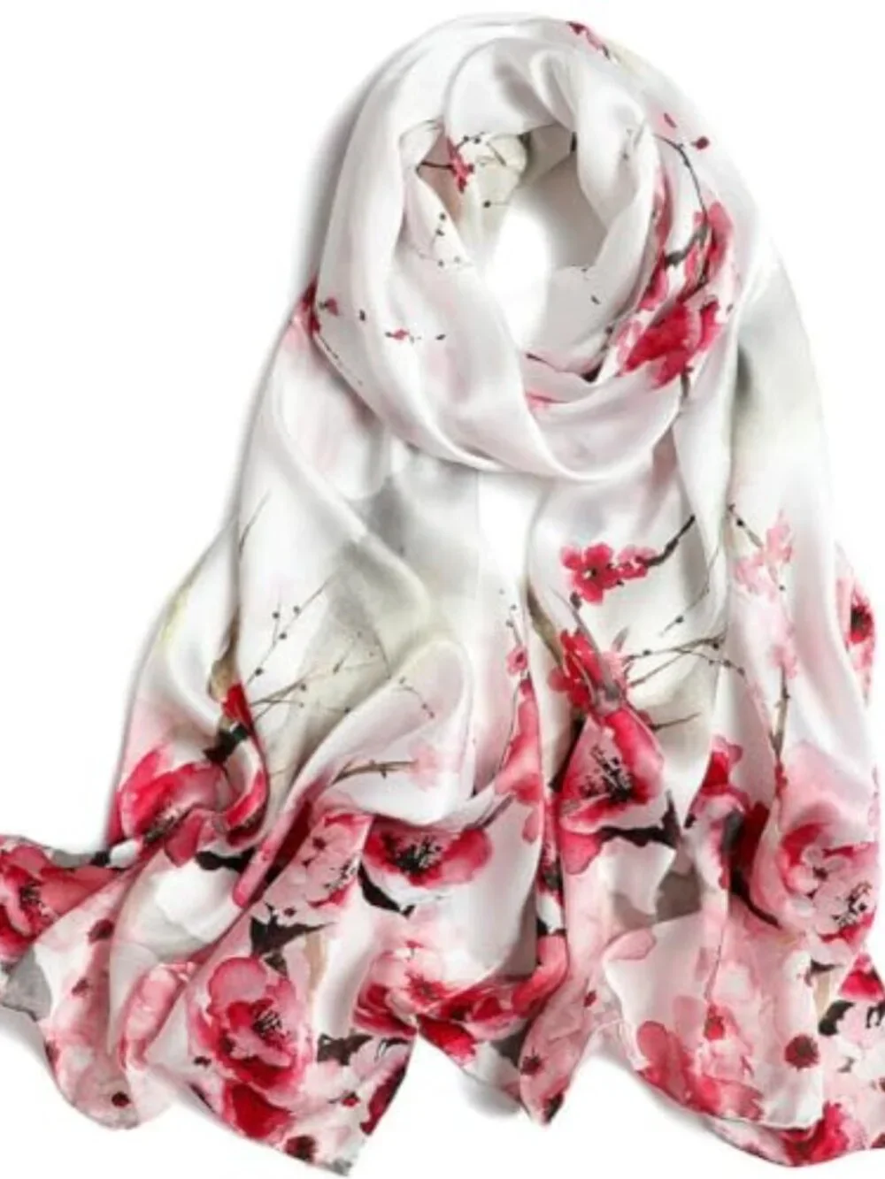 100% Mulberry Silk Long Scarf Wrap Shawl for Women Large Oblong